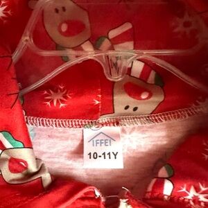 kids Christmas Red Rain deer Onesie Size 10-11